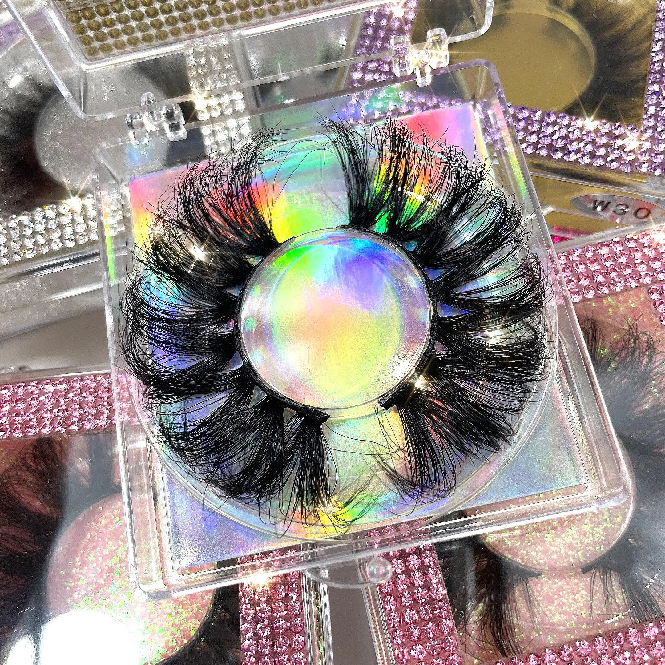 

Private label false full strip silk lashes natural custom lashes3d wholesale 25mm mink eyelash packaging box vendor, Natural black