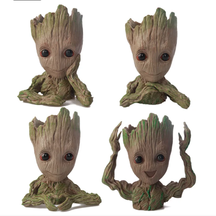 

Baby Groot Planter Tree Man Pens Flower Pot Plant Guardians of The Galaxy Gift, As photos