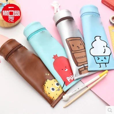 

Eco-Friendly Cheap Wholesale Promotion Custom Printed Canvas Leather Pencil Case For School