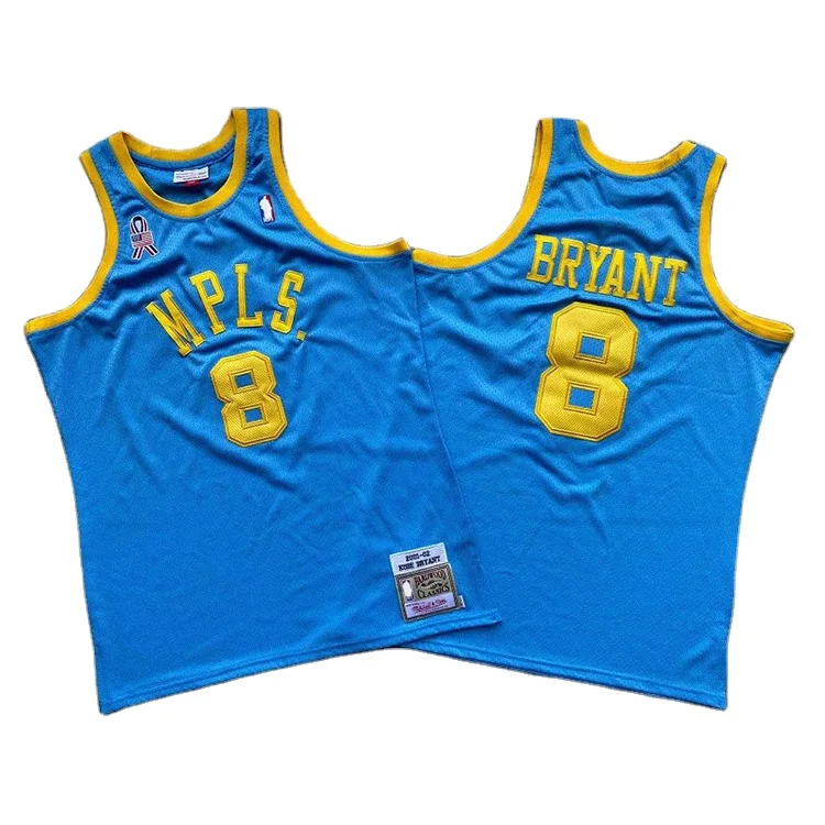 

wholesales Secret Embroidery Men's 2021 New BRYANT 8# Blue Basketball Jerseys