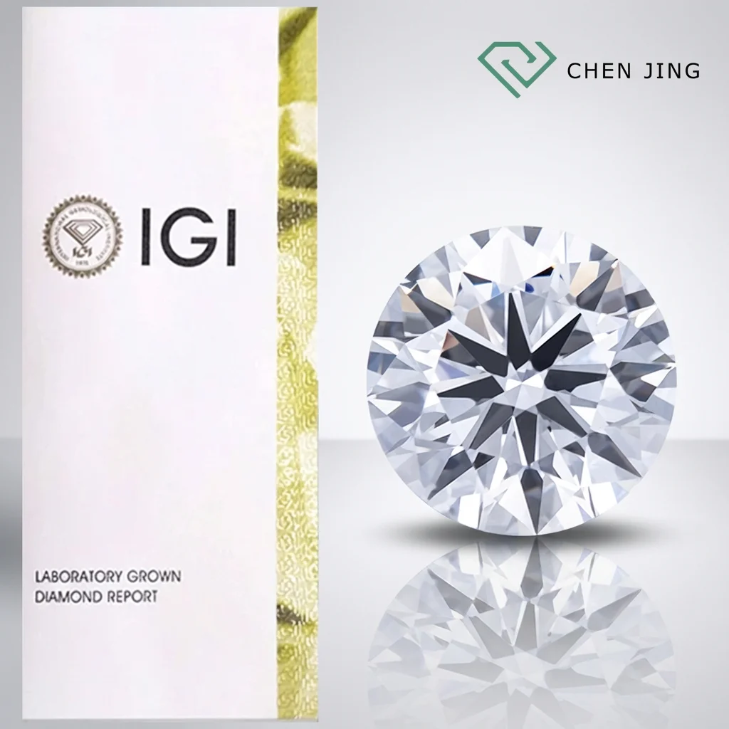 China Factory 1 Carat IGI GIA Certified White Loose Diamond 5ct Large CVD Lab Diamond Round Brilliant Cut HPHT Lab Grown Diamond