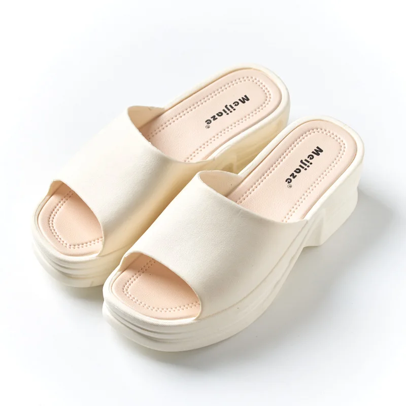 

2021 new custom fashion wedge-heels women's slippers light-weight anti-slip ladies slippers outdoor relaxation women slippers, Customized color