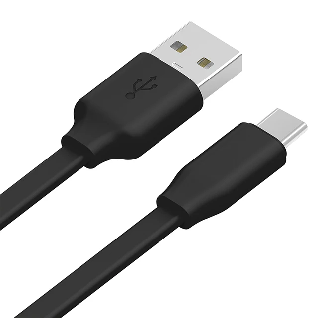 

High quality flat data usb type c charging cable for phone usb-c charger, White, black, grey