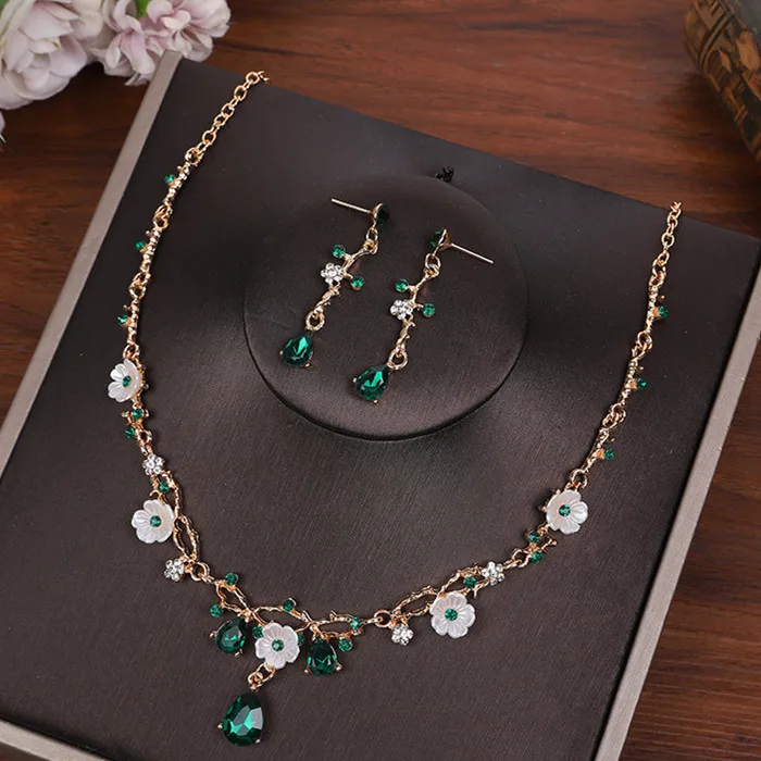 

Xinsamjin Alibaba Website Wholesale Elegant Women Gold Plated Wedding Earrings Bride Necklace Flower Pendant Jewelry Sets