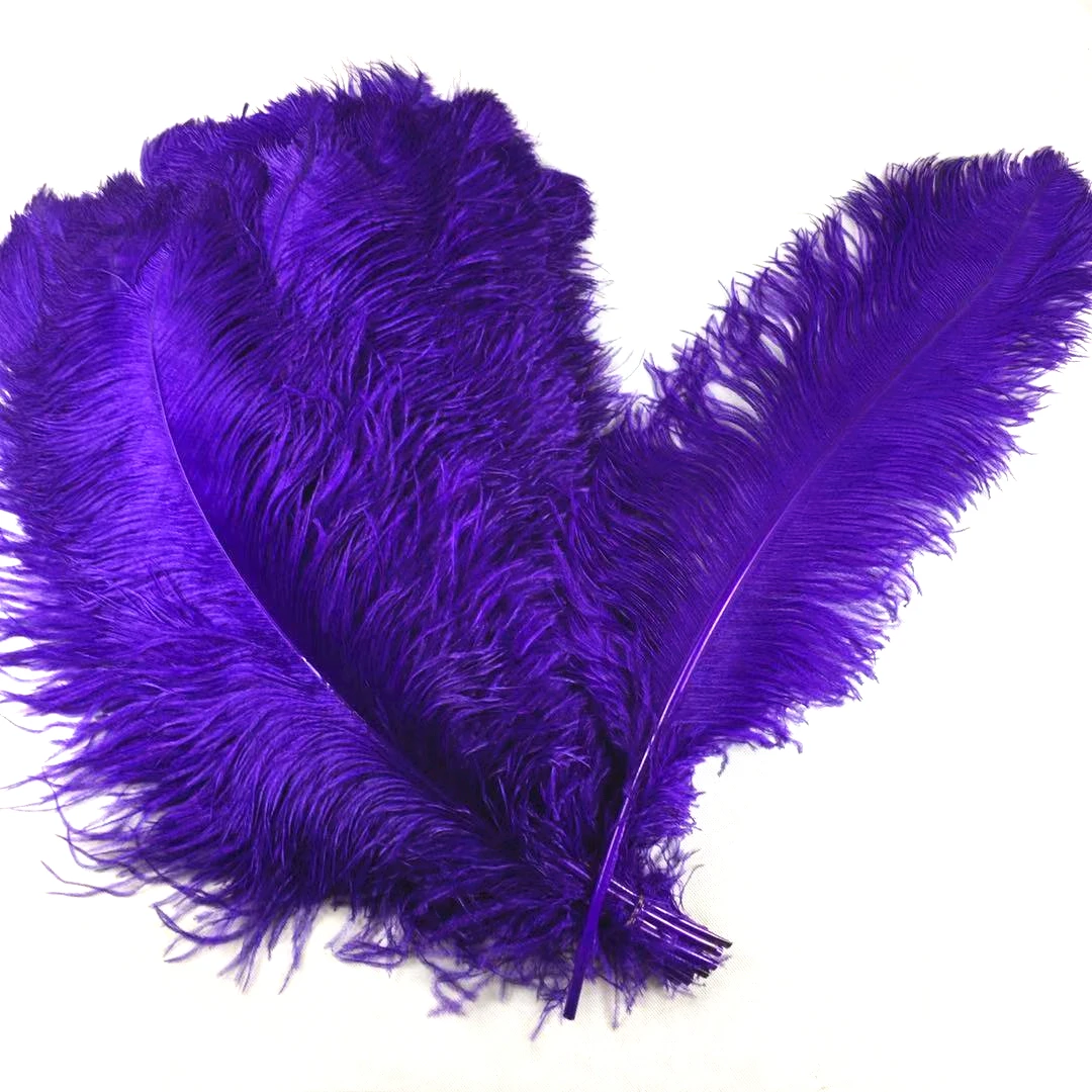 Purple Dyed Colors Large Artificial Plumes 15-75cm Ostrich Feathers For ...