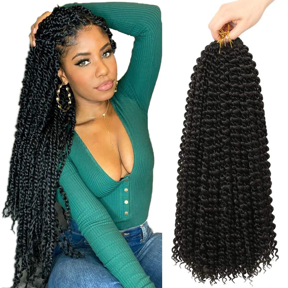 

Passion Twist Hair Water Wave Crochet Braiding Hair Long Bohemian 18inch Passion Twist Braids Synthetic Hair Extensions