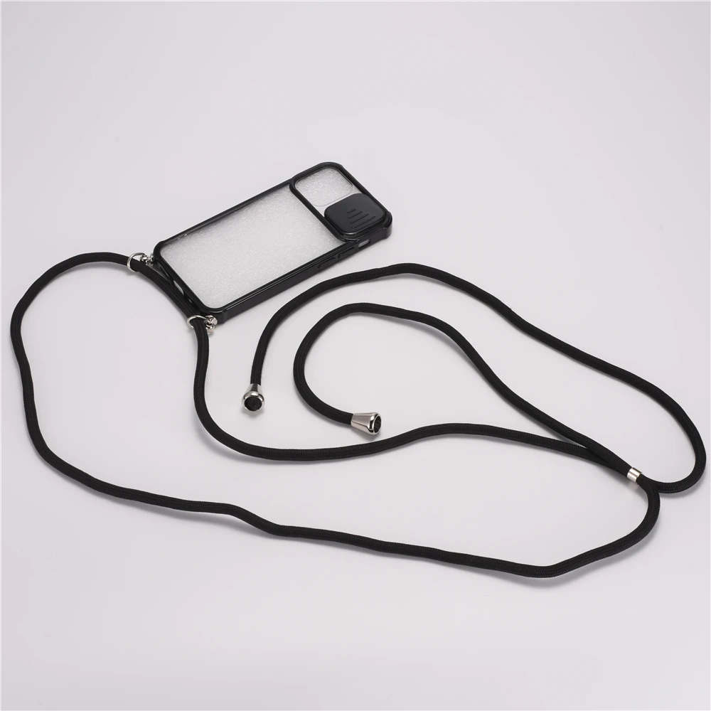 

Lanyard window case for iphone 11 12 pro max cover with strap cord Crossbody Phone Case for iPhone Xs max Case phone accessories, Black,blue, pink, clear,purple
