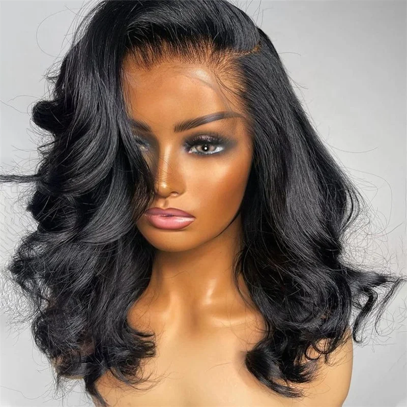 

Highknight Wholesale Cuticle Aligned Loose Wave Brazilian Virgin Hair Short Bob Wigs 150% Density Lace Front Wig For Black Women