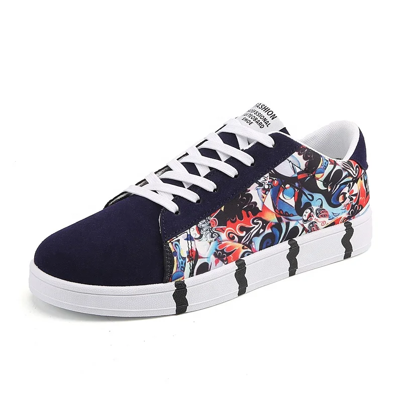 

Supplier Custom Logo Blue Fashion Luxury Running Sneaker Flat Canvas Casual Shoes Men, Blue/black-red/black-white