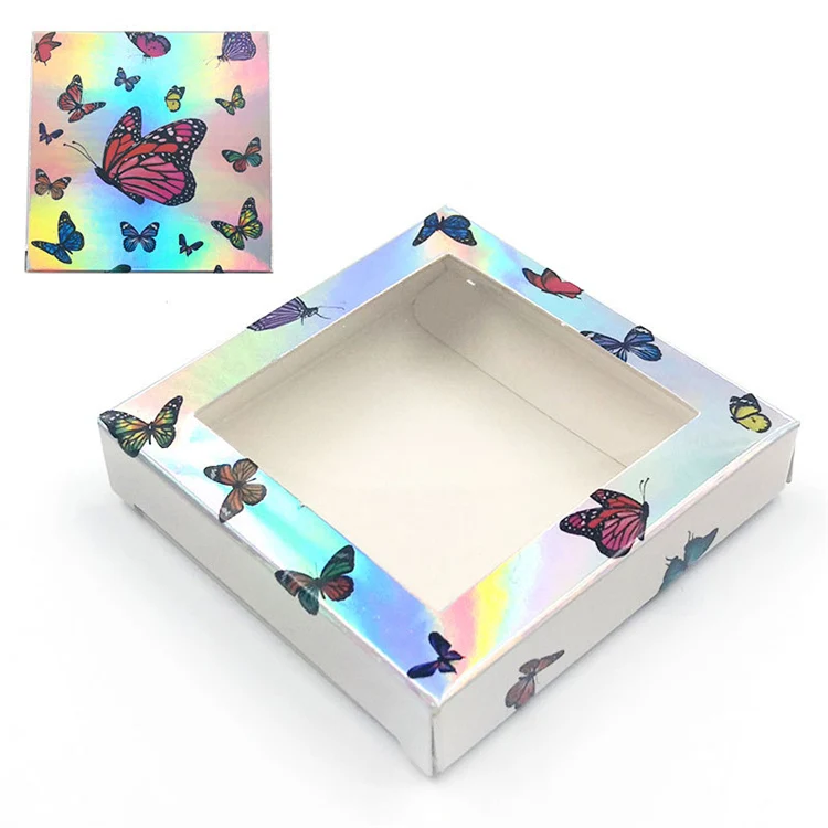 

wholesale price butterfly eyelash case square 3d mink lashes empty paper case lash box
