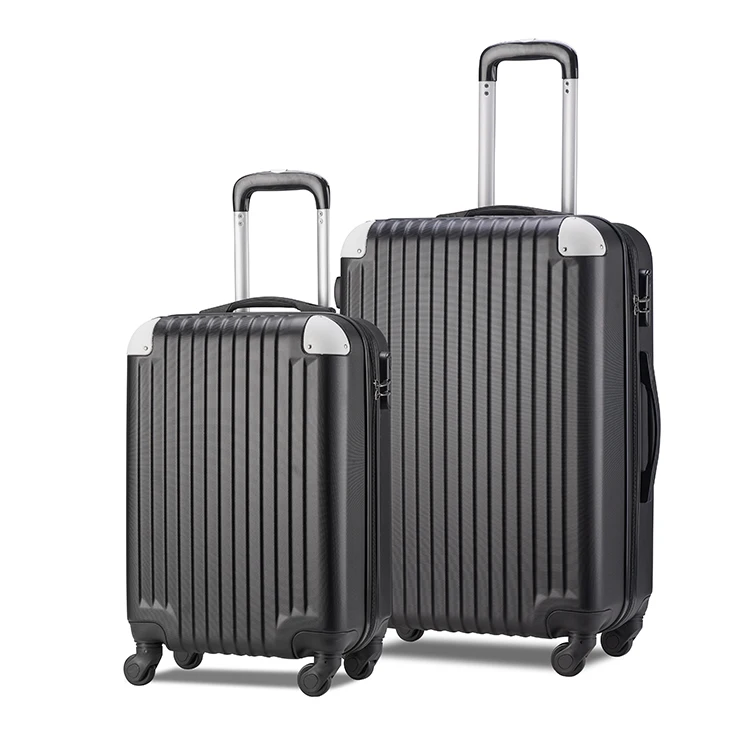

In stock black abs pc airport luggage trolley bag travel time luggage, Custom made