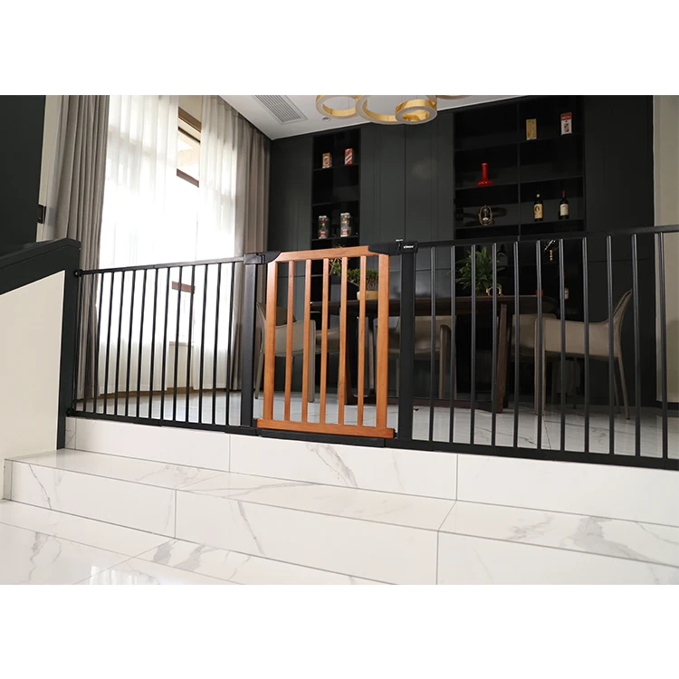 

High quality baby safety gate baby door & stair gates with auto door lock function wholesale baby gate, Wood