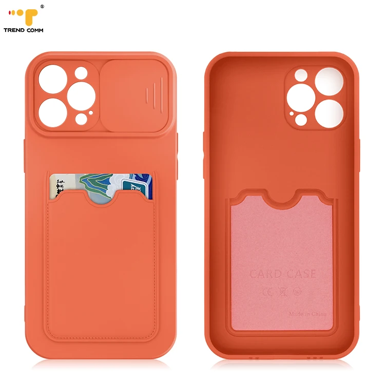 

Slide Camera Safe PC Cover Rubber Coating TPU Flexible Sports Card Case For iPhone 12 Pro Max