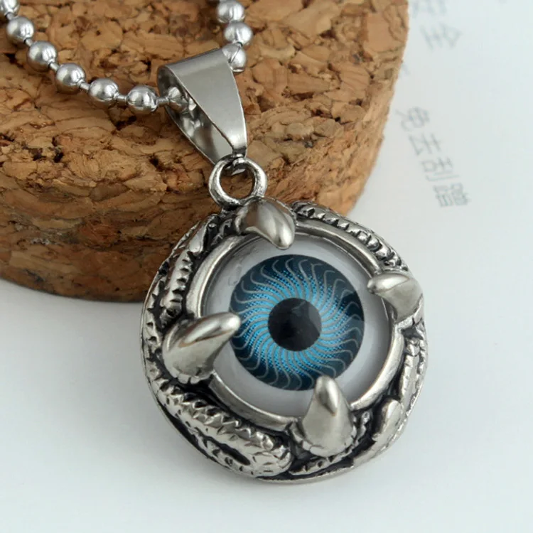 

Fashionable Hip Hop Jewelry Retro Demon Eye Pendant Necklace Men's Simple Personality torque chain choker necklet locket Collier