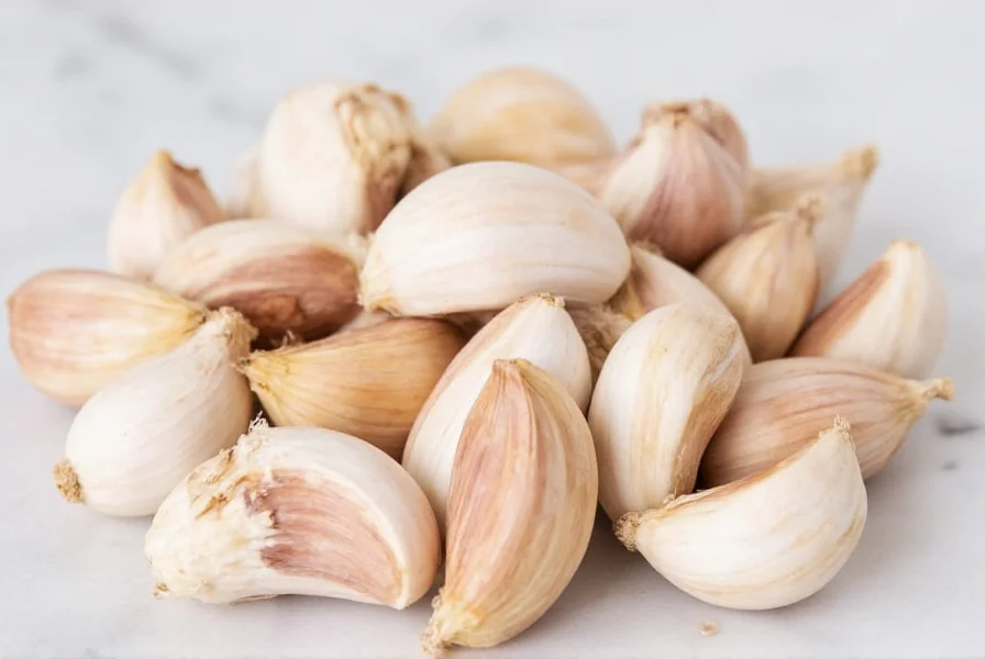 Proper garlic storage methods showing mesh bag, paper bag, and ceramic garlic keeper
