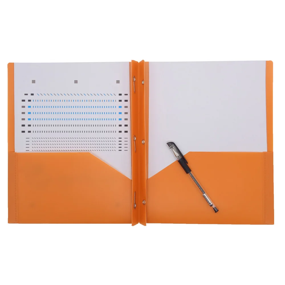 A4 Office Supplies 2 Pocket Folders File With 3 Metal Prong Fastener