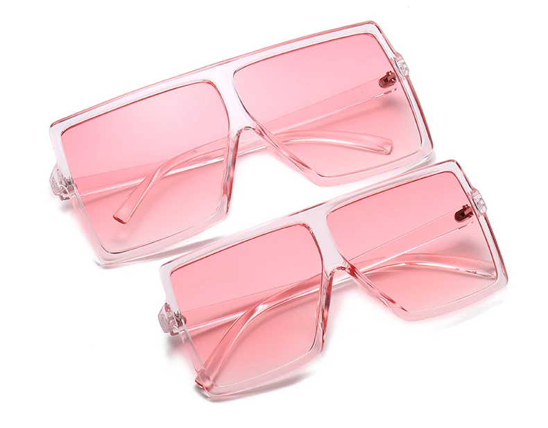 

THREE HIPPOS 1 Set 2 pcs Matching Mother and Daughter Shades Square Sun Glasses Women Plastic Flat Top Kids Sunglasses 2021, 8 colors