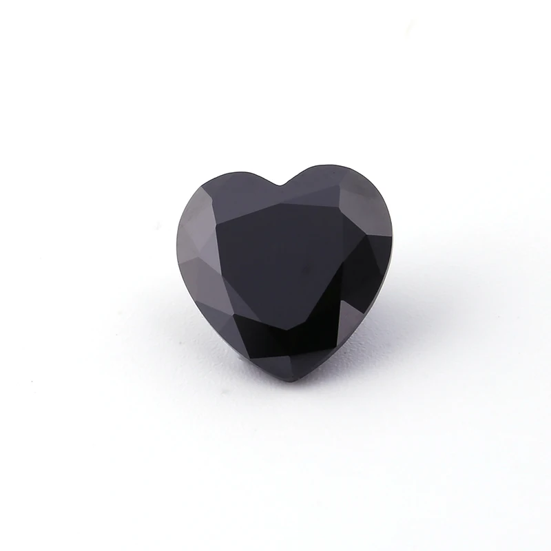 

Thriving Gems hot selling gem stone heart cut zircon 3A quality black cz stone