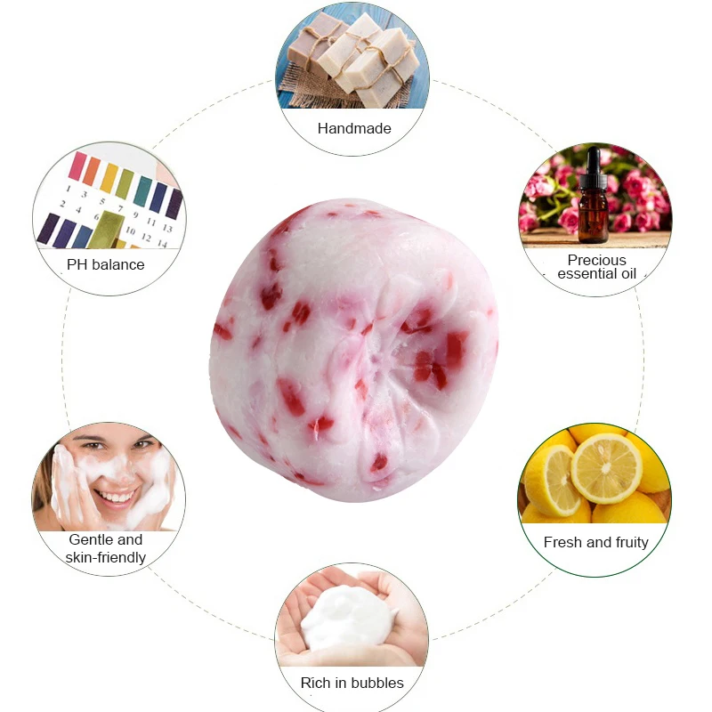 

Improve skin nourish skin natural pearl powder rose soap, White and green