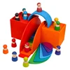 Rainbow Stacking Nesting Puzzle Blocks Stacker Geometry Building Blocks Montessori rainbow building blocks