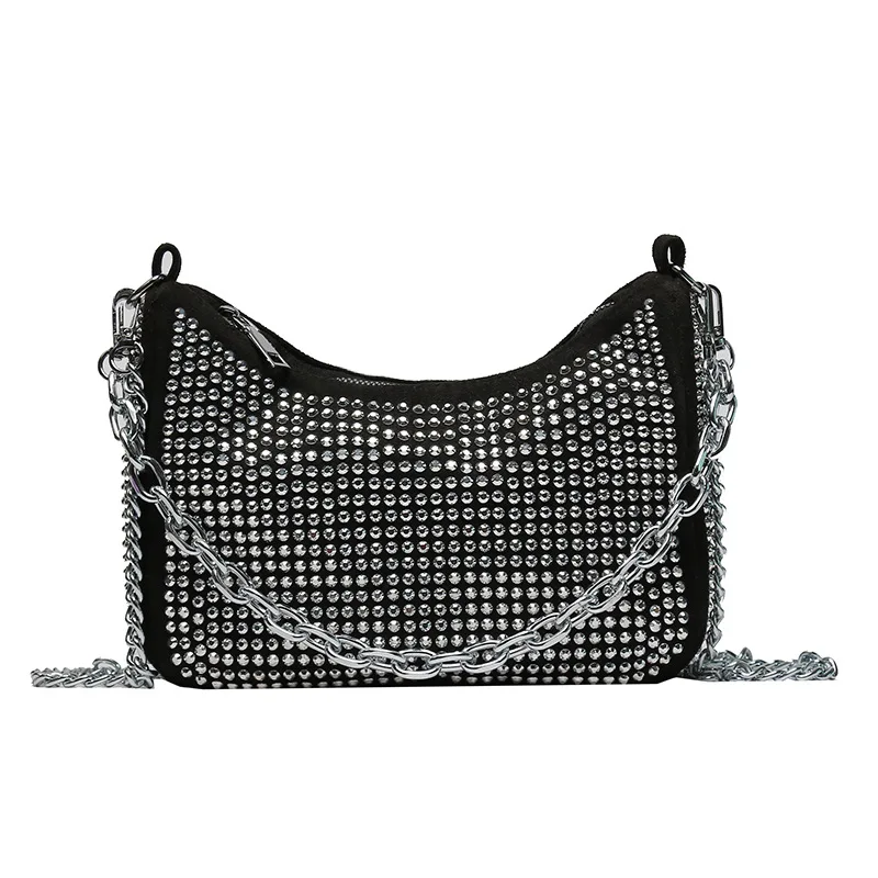 

Sandro Popular Women's Chain Shoulder Bag New Fashion Style Ladies Full Diamond Handbag, As the picture show