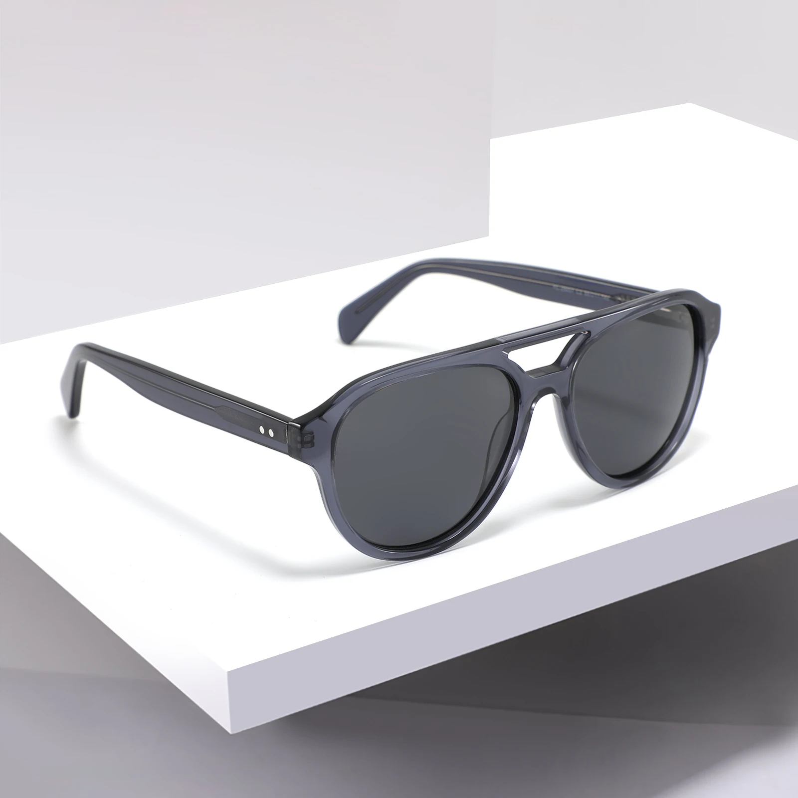 

2023 Wholesale Women Man Double Bridge Acetate TAC Polarized Sunglasses For Unisex