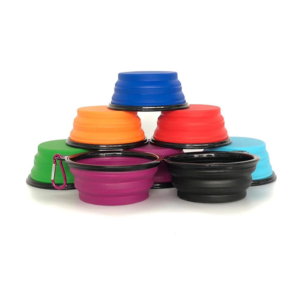 

Ebay TPE Food Water Portable Dog Bowl Collapsible Plastic Pet Bowl With Hook, Picture