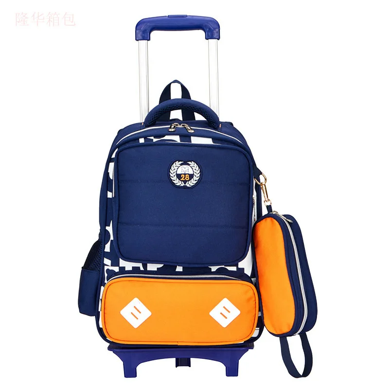 

Hot sale kids trolley bags girls boys children school bags cartable trolley rolling laptop school backpack with wheels, Customized color