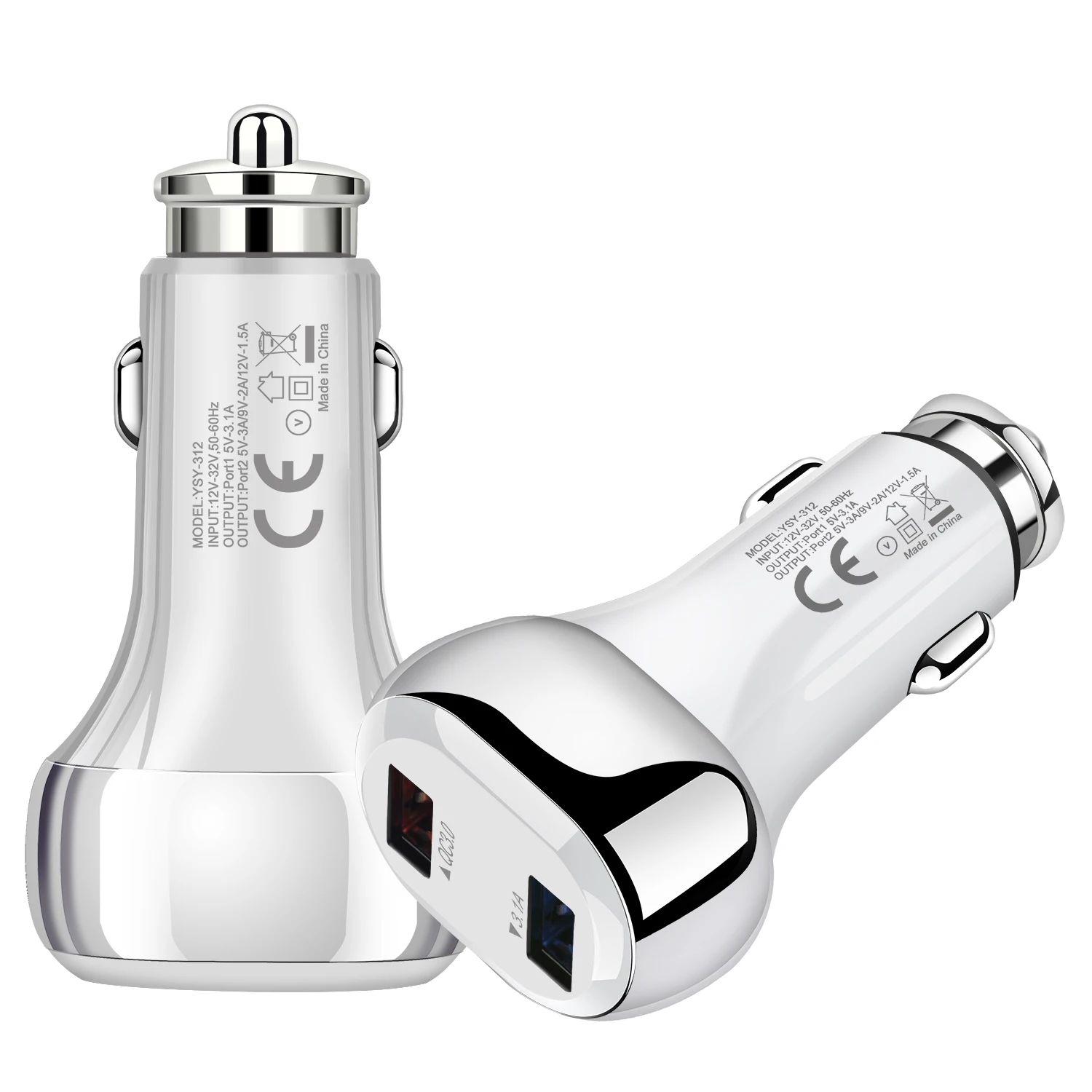 

New Arrival 38W QC 3.0 Type-C QC 3.0 Dual Port Universal USB A USB-C PD Fast Phone Charge Car Quick Charger