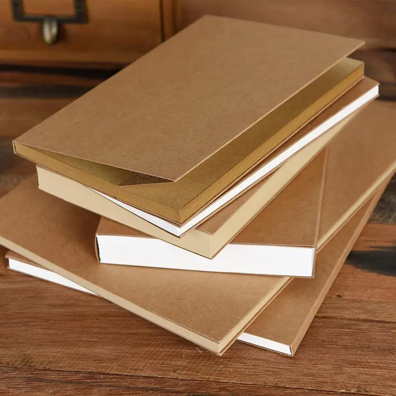 Customised Sketchbooks Eco Friendly Recycled Kraft Journal Blank Notebook Custom Sketchbook With Nude Spine Exposed Binding