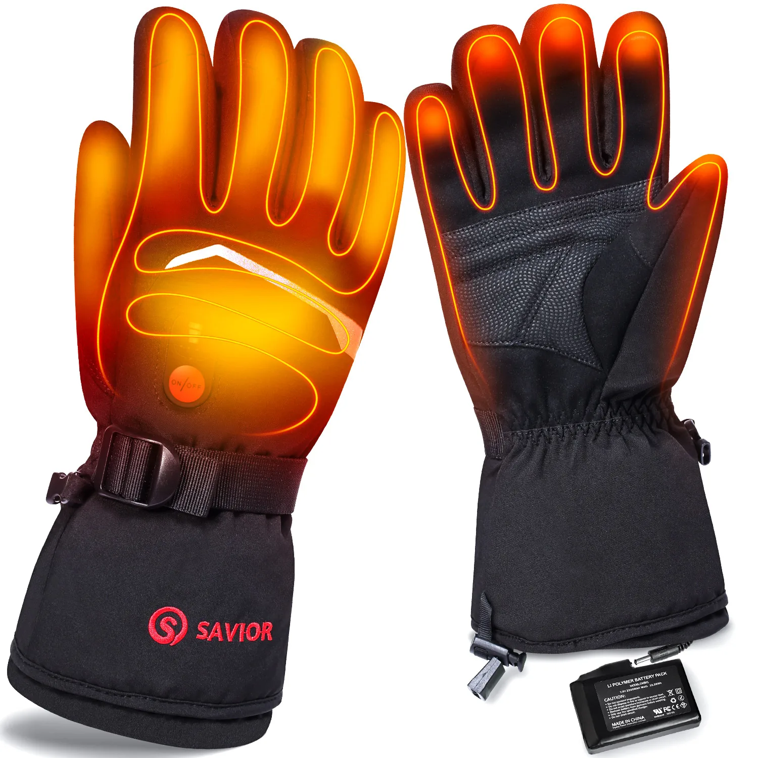 

SAVIOR Custom Winter Waterproof Outdoor Sports Battery Heating Rechargeable Electric Heated Gloves