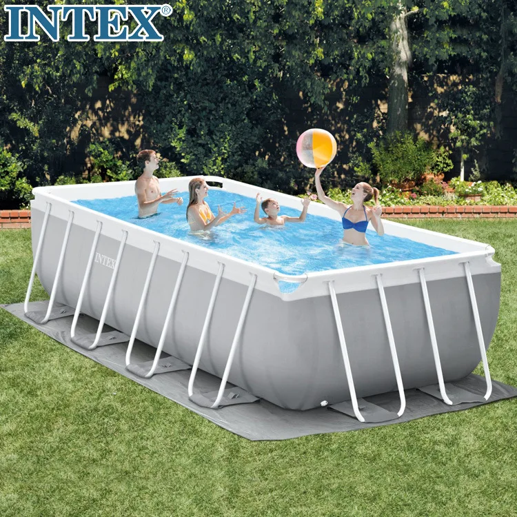

Big Outdoor Garden Indoor Adult Kids INTEX Swimming Pool, Light gray/dark gray