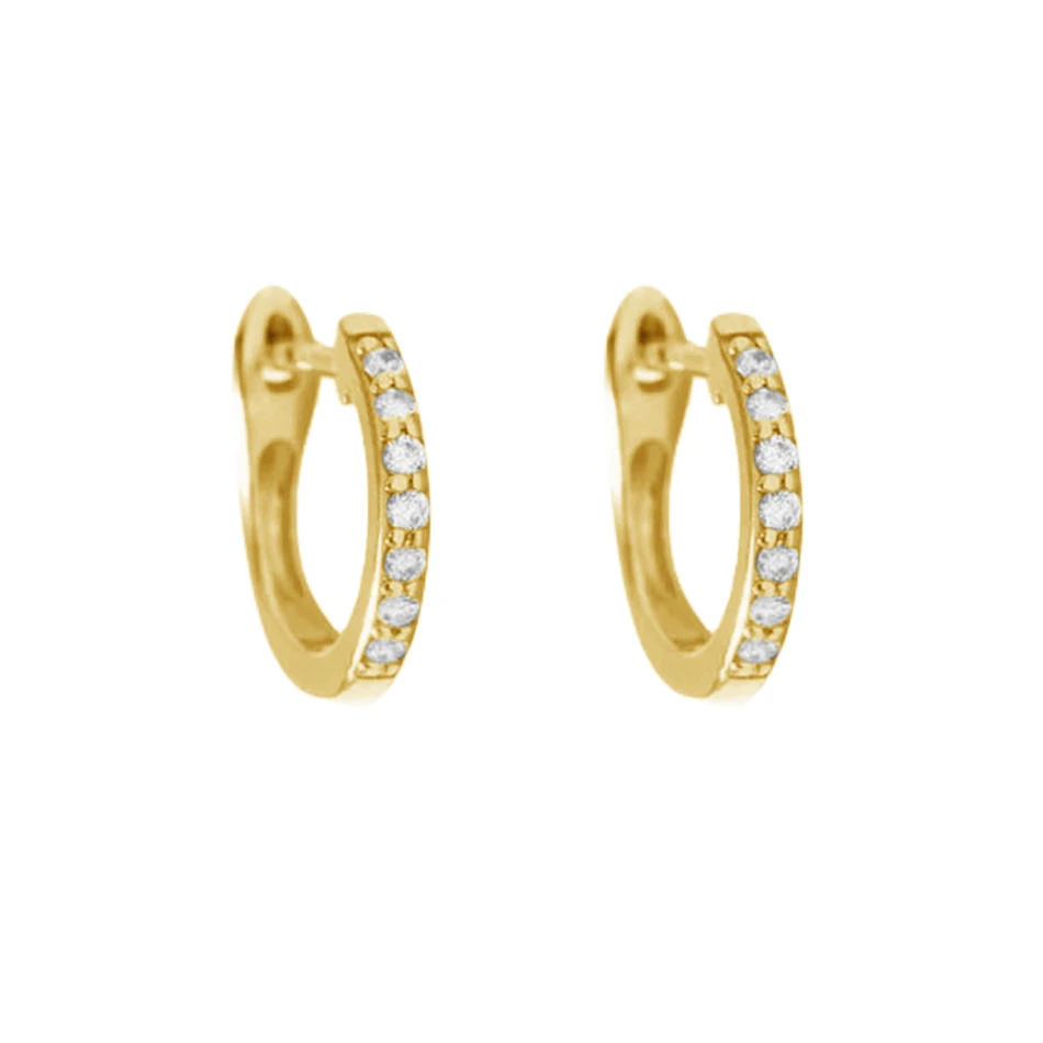 

Wholesale Minimalist Jewellery 925 Sterling Silver Jewelry 18k Gold Plated cubic zircon line mini hoop earrings