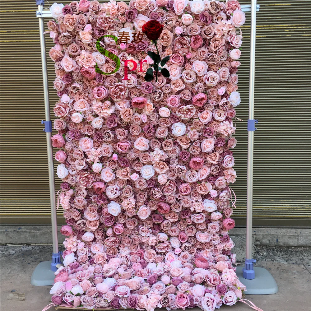 

SPR Wholesale Discount Wedding Decoration 120*240CM/PC Floral Backdrop White Flowers Wall Artificial Peony Flower Wall