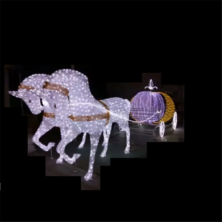LED Christmas Pumpkin Horse Carriage for Shopping Mall Exterior Christmas Decoration