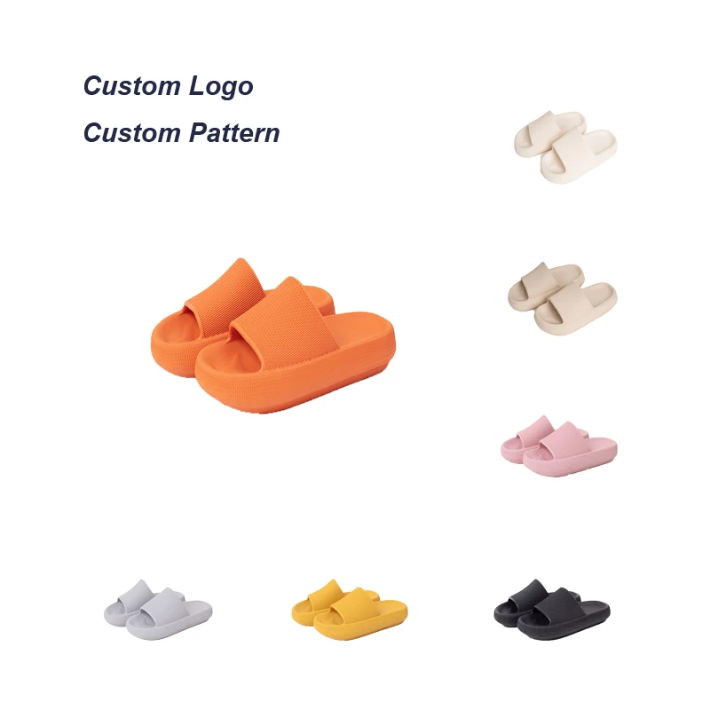 

Free Sample Custom Logo Pattern Women Shoes Chancletas Verano Non Slip Men Cloud Slippers For Women And Men