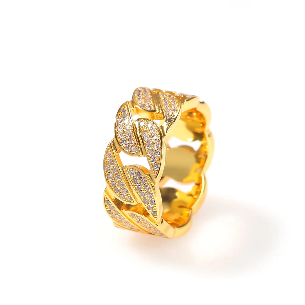 

A new Cuban zircon rings with simple fashion gold-plated lovers' ring holiday gift