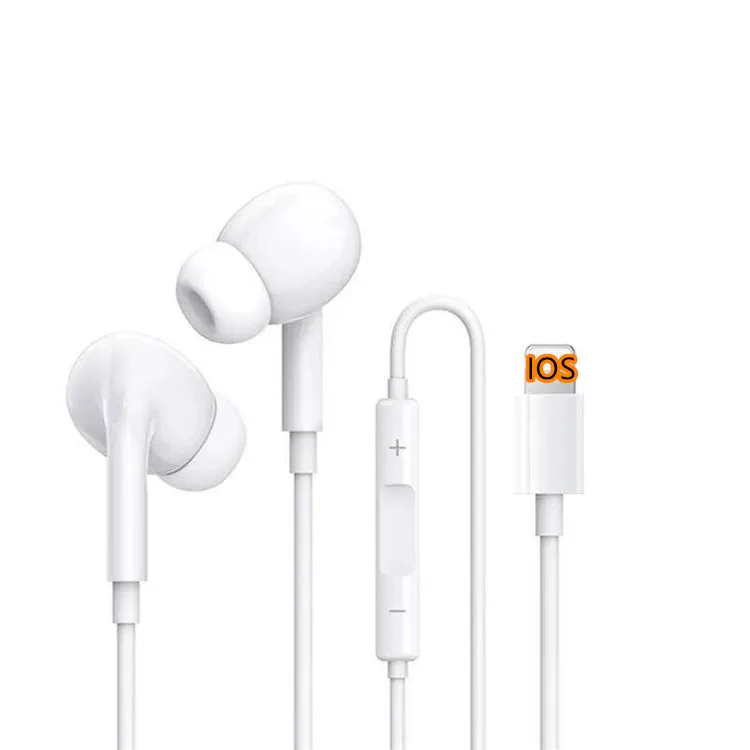 

For iPhone Wire Earphones 3.5mm Wired earbuds Bass Earphone Lightning Original Wired Earphone For iphone, White