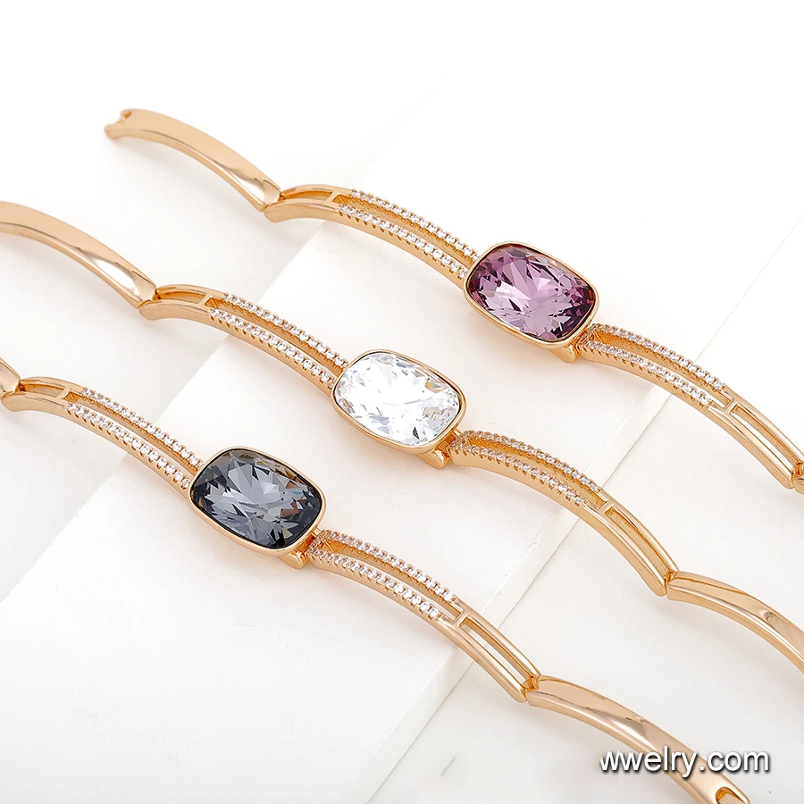 

77354 xuping Ladies Watch Cufflink Hollow Large Crystal Bracelet Jewelry