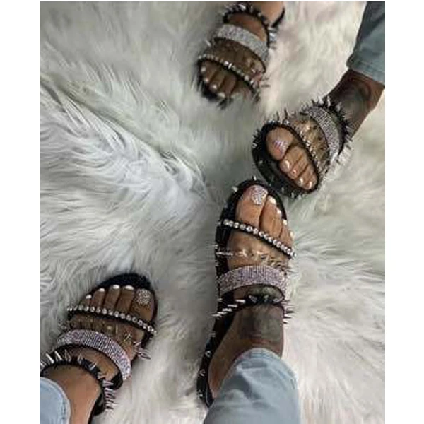 

Fashion new design spike ladies sandals and slippers for women, Customized color