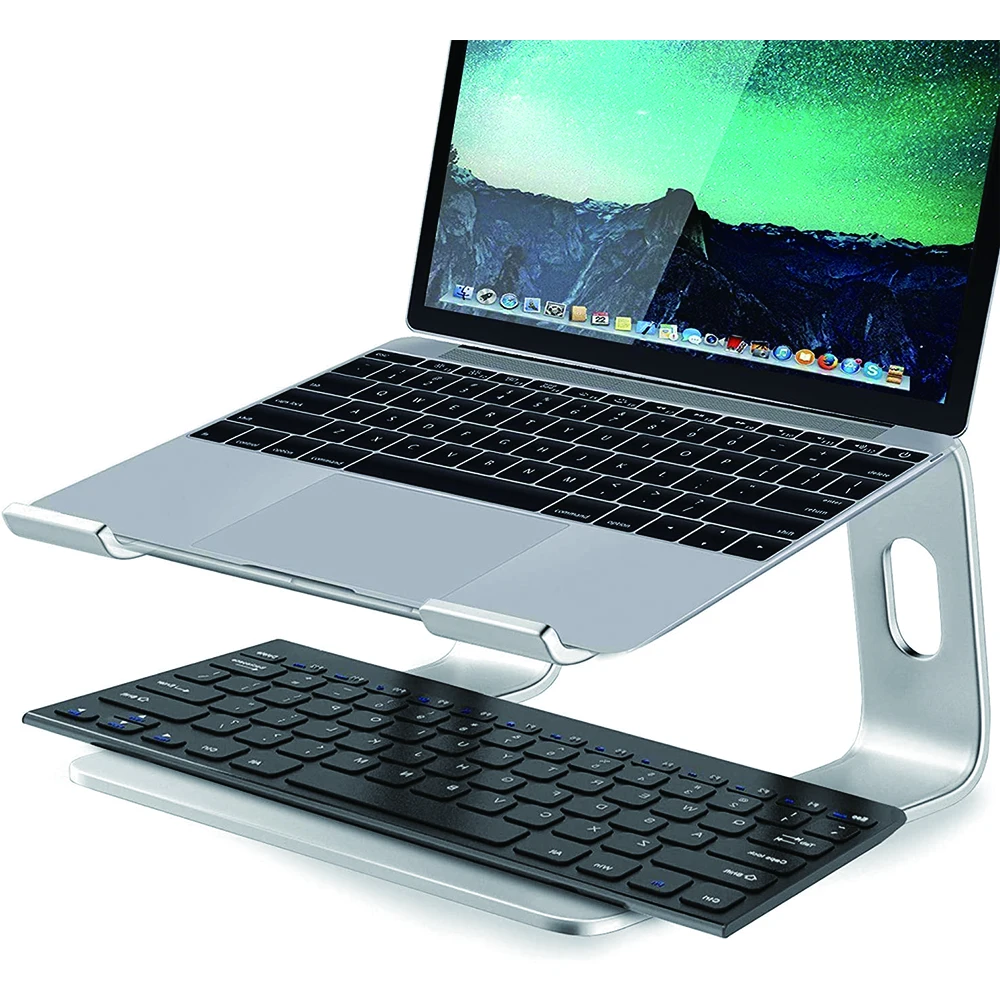 

Laptop Stand Aluminum Computer Riser Ergonomic Elevator for Desk,Metal Holder for MacBook Pro Air,Lenovo,HP, Dell, Silver