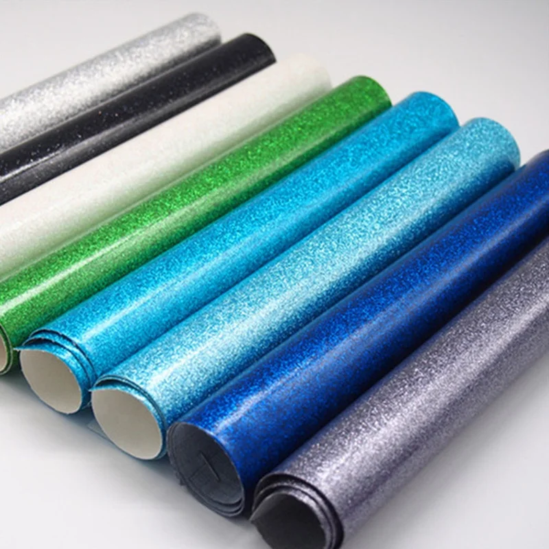 
(BY1006) Bags Shoes Bows DIY Sewing Material 0.6mm PU Leather Canvas Glitter Vinyl Fabric 