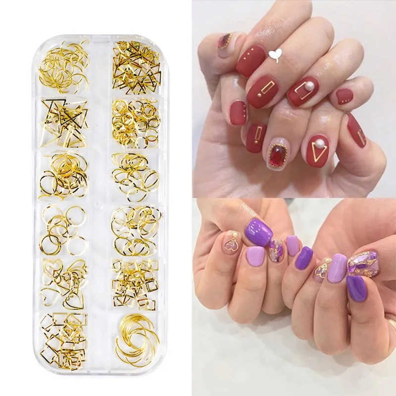 

High Quality Professional Nail Art Tools Diy Manicure Decorations Set Alloy Solid Semicircle Metal Nail Deckal