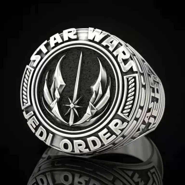 

Vintage European and American trident mythical warrior samurai ring