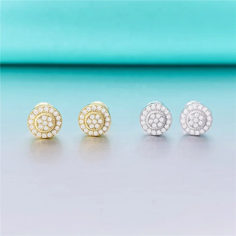 

2021 New Trendy Promotion Price 925 Sterling Silver White Round Cut VVS Moissanite Loose Stud Earrings Man