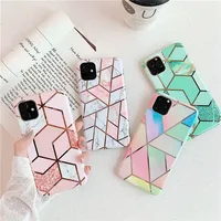

Plating Geometric Marble Case For iphone 7 XR 11 Pro Max Case For iphone11 X XS Max 8 7 6 6S Plus Phone Case Silicone Soft Cover