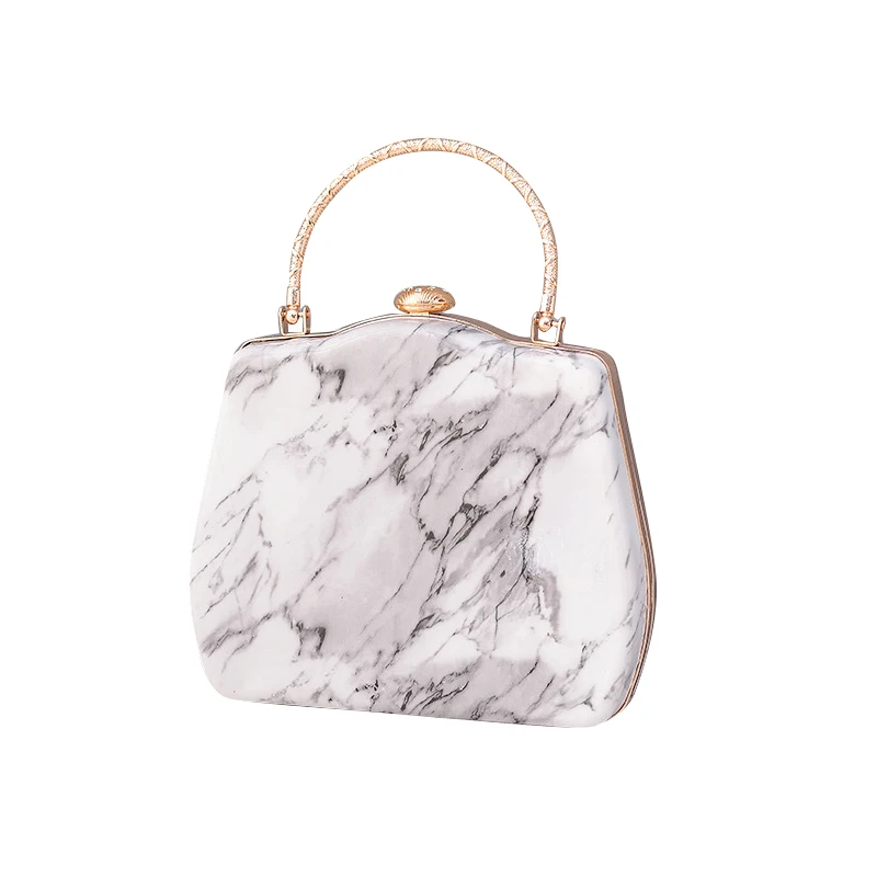 

2021 New Style Ladies Pu Leather Marble Handbag Evening Party Women Hand Bags