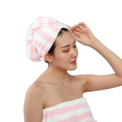 

P1138  polyester women bath towel cotton quick-dry hat coral fleece hydrophil dry hair cap, Colors