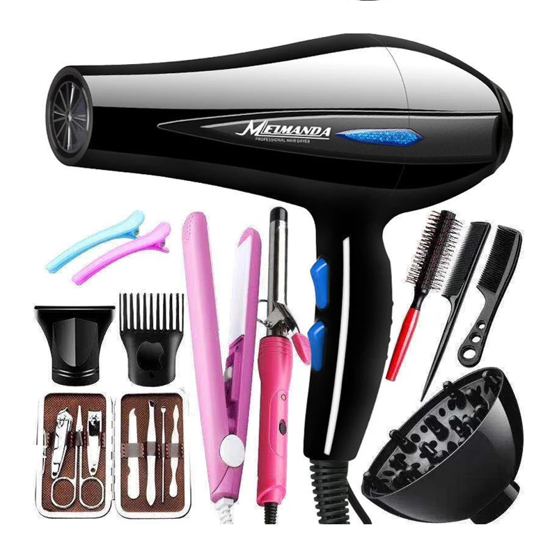 

Professional negativ ion reverse hairdryera complete set of accessories Fast Dry Low Noise home-Salon Electric Hair Dryer.