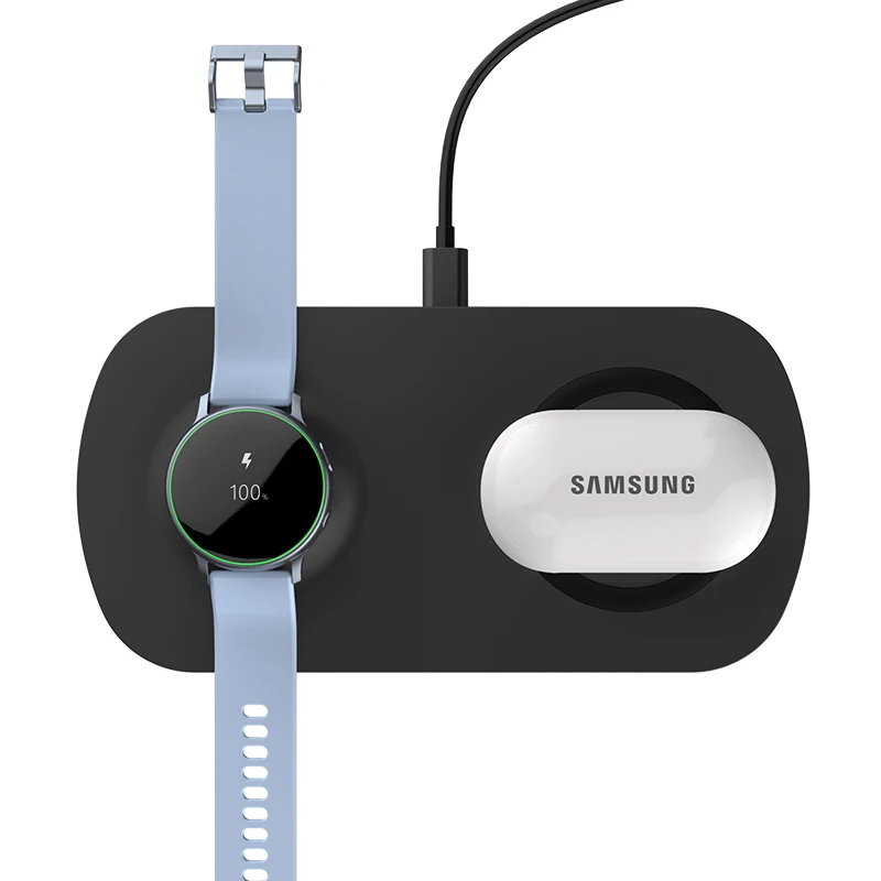 

Amazon choice 2 in 1 design for Samsung galaxy S21 Ultra wireless charger for Galaxy watch active gear sports, Black